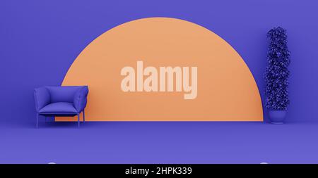 3D Abstraktes Interieur. Innenschablone. Stockfoto