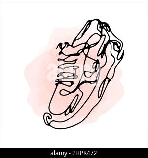 Sneaker One Line Vektor Design Element. Vektorgrafik. Stock Vektor