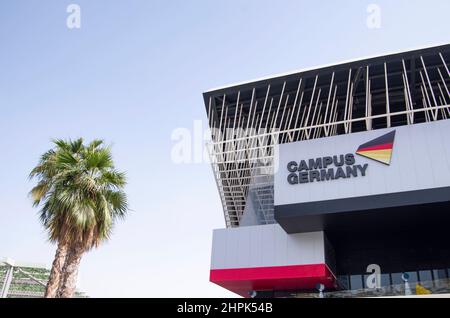 Germany Campus Expo 2020 Dubai, Germany der Pavillon zeigt die Innovations- und Nachhaltigkeitslösungen des Landes. Stockfoto