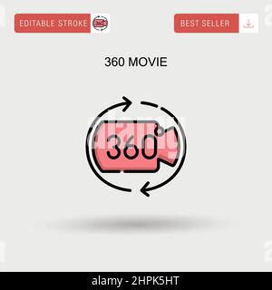 Einfaches Vektorsymbol für 360 Filme. Stock Vektor