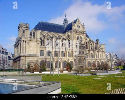 Die Kirche St. Eustache, Paris (französisch: L’église Saint-Eustache) ist eine Kirche im 1st Arrondissement von Paris. Erbaut zwischen 1532 und 1632. Stockfoto