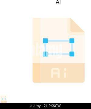 AI einfaches Vektor-Symbol. Illustration Symbol Design-Vorlage für Web mobile UI-Element. Stock Vektor