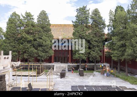 Beijing Labor People's Cultural Palace Ahnenpalast Tempel - Ost-Palast Reparaturen Stockfoto