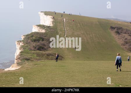 Cliff Walk in der Nähe von Beachy Head. Stockfoto