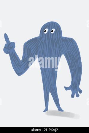 Handgezeichnetes Monster Charakter Kunst Maskottchen Stockfoto