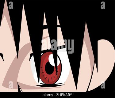 Anime Auge Nahaufnahme Stock Vektor