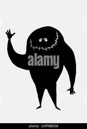 Handgezeichnetes Monster Charakter Kunst Maskottchen Stockfoto