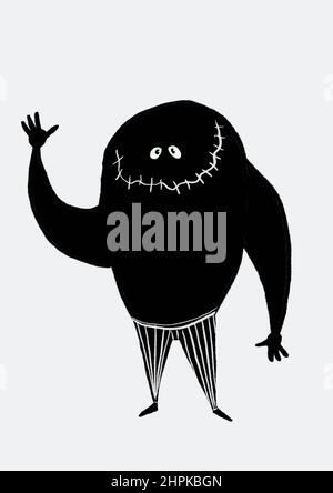 Handgezeichnetes Monster Charakter Kunst Maskottchen Stockfoto