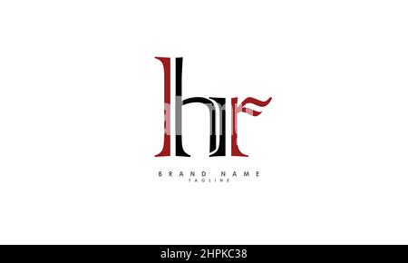 Buchstabenbuchstaben Initialen Monogramm-Logo HR, RH, H und R Stock Vektor