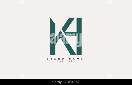 Buchstabenbuchstaben Initialen Monogramm-Logo KH, HK, K und H Stock Vektor