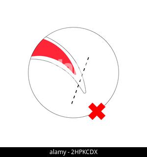 Hund Nagel Trimming Guide bunten Umriss Symbol. Anleitung zum Schneiden von Haustierkrallen mit verbotener Schnittlinie Stock Vektor