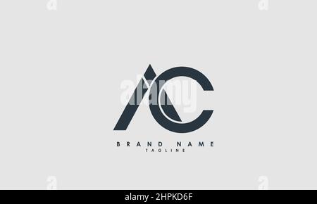 Buchstabenbuchstaben Initialen Monogramm-Logo AC, CA, A und C Stock Vektor