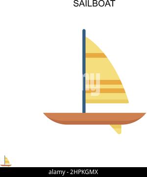 Einfaches Vektorsymbol für Segelboot. Illustration Symbol Design-Vorlage für Web mobile UI-Element. Stock Vektor