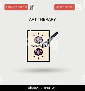 Einfaches Vektorsymbol für Kunsttherapie. Stock Vektor
