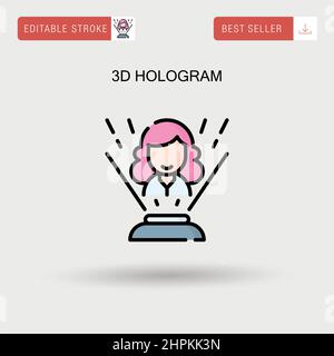 3D Hologramm einfaches Vektor-Symbol. Stock Vektor