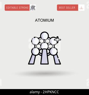 Einfaches Vektorsymbol von Atomium. Stock Vektor