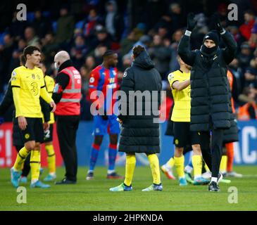 LONDON, Großbritannien, 19. FEBRUAR: Chelsea-Manager Thomas Tuchel während der Premier League zwischen Crystal Palace und Chelsea im Selhurst Park Stadium, Stockfoto