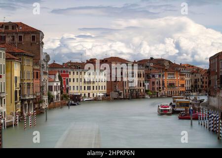 Blick auf den Canal Grande von Ponte degli Scalzi, Venedig, Venetien, Italien, Europa Stockfoto