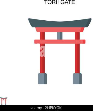 Einfaches Vektor-Symbol für Torii-Gate. Illustration Symbol Design-Vorlage für Web mobile UI-Element. Stock Vektor