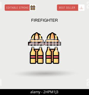 Einfaches Vektor-Symbol für Feuerwehrmann. Stock Vektor