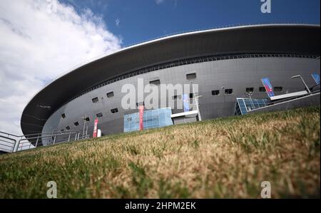 Aktenfoto vom 14-07-2018 der Gazprom Arena. Boris Johnson sagt, dass Russland das Champions-League-Finale in dieser Saison in St. Petersburg nicht mehr ausrichten sollte. Ausgabedatum: Dienstag, 22. Februar 2022. Stockfoto