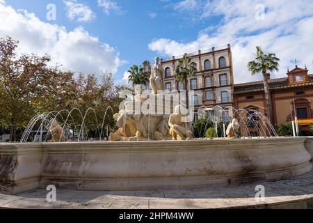 Hispalis-Brunnen an Einem sonnigen Tag Stockfoto