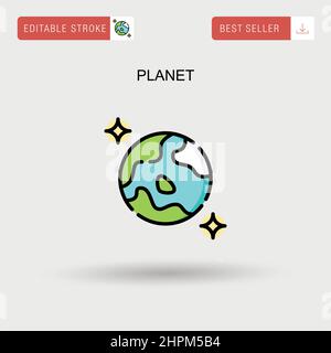 Einfaches Vektorsymbol „Planet“. Stock Vektor