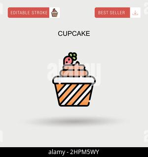 Cupcake einfaches Vektorsymbol. Stock Vektor