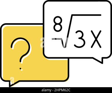 Mathematische Lösung Geek Farbe Symbol Vektor Illustration Stock Vektor