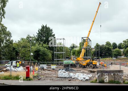 Erschwingliche Baustellen für die Southside Housing Association, finanziert vom Glasgow City Council & Scottish Government, St Andrews Drive, Pollokshields Stockfoto