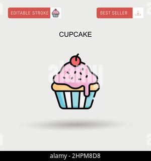 Cupcake einfaches Vektorsymbol. Stock Vektor