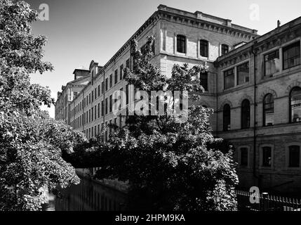 Salzmühle im Dorf Saltaire. Stockfoto