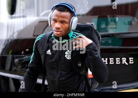 Aktenfoto vom 26-09-2021 von Boli Bolingoli-Mbombo von Celtic, der sich der russischen Seite Ufa bis zum Ende der Saison als Leihgabe angeschlossen hat. Bilddatum: Sonntag, 26. September 2021. Ausgabedatum: Dienstag, 22. Februar 2022. Stockfoto