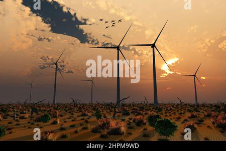Windkraftanlagen Stockfoto