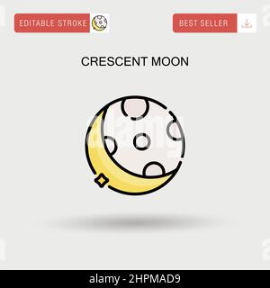 Einfaches Vektorsymbol für Halbmond. Stock Vektor
