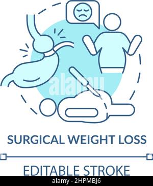 Chirurgischer Gewichtsverlust türkisfarbenes Konzept Symbol Stock Vektor