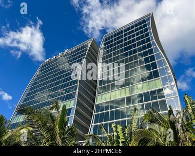 Orlando, FL USA - Dezember 23 2021: Das Äußere des Wave Hotels am Lake Nona in Orlando, Florida. Stockfoto