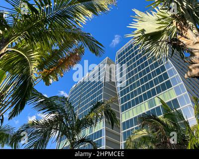 Orlando, FL USA - Dezember 23 2021: Das Äußere des Wave Hotels am Lake Nona in Orlando, Florida. Stockfoto