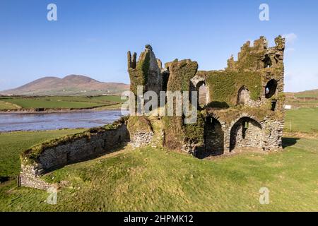 Ballycarbery Castle, in der Nähe von Cahersiveen, County Kerry, Irland Stockfoto