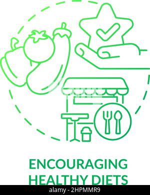 Förderung gesunder Ernährung grünes Gradientenkonzept Symbol Stock Vektor