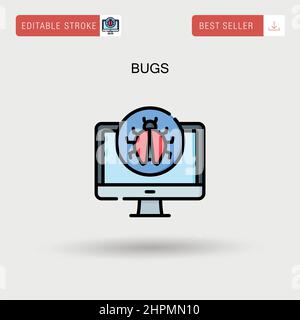 Bugs einfaches Vektorsymbol. Stock Vektor