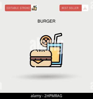 Einfaches Vektor-Symbol für Burger. Stock Vektor