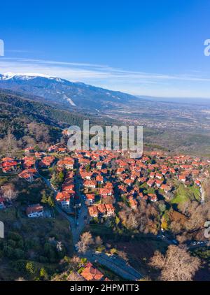 Das alte historische Dorf Palaios Panteleimonas in der Nähe von Platamonas, Pieria, Griechenland Stockfoto