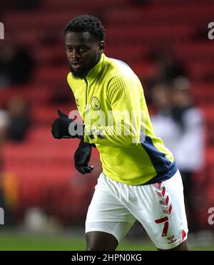 Charlton Athletic's Diallang Jaiyesimi erwärmt sich vor dem 1-Match der Sky Bet League im Londoner Valley. Bilddatum: Dienstag, 22. Februar 2022. Stockfoto