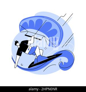 Abstrakte Konzept Vektor Illustration Kitesurfen. Stock Vektor