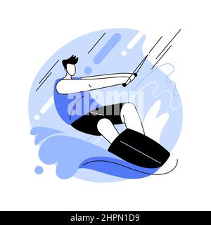 Wakeboarding abstrakte Konzept Vektor-Illustration. Stock Vektor