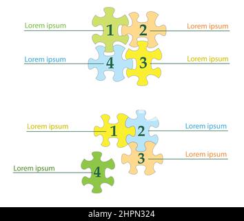 Puzzles Infografiken - Geschäftsvorlage - Vektor Stock Vektor