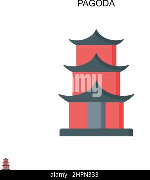 Einfaches Vektorsymbol für Pagoden. Illustration Symbol Design-Vorlage für Web mobile UI-Element. Stock Vektor