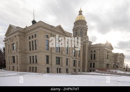 Das Wyoming State Capitol ist die Hauptstadt des Bundesstaates Wyoming und Regierungssitz des US-Bundesstaates Wyoming.die Hauptstadt befindet sich in Cheyenne. Stockfoto