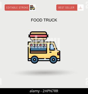 Einfaches Vektorsymbol für Food Truck. Stock Vektor